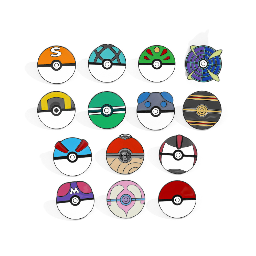 Pokeball Cosplay Prop - Anime Ball Cartoon Emaille-Pins Metall-Brosche Abzeichen