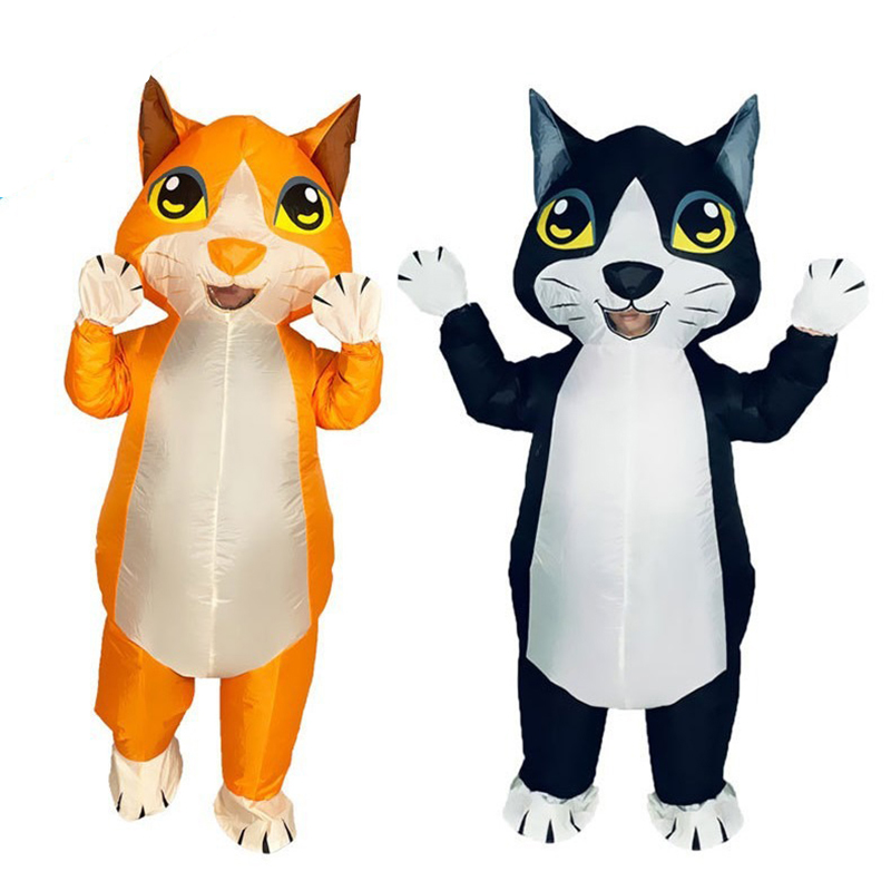 Cosplay Prop Business - Halloween-Scherzartikel Aufblasbares Kostüm Orange-Schwarze Katze Cartoon-Puppe