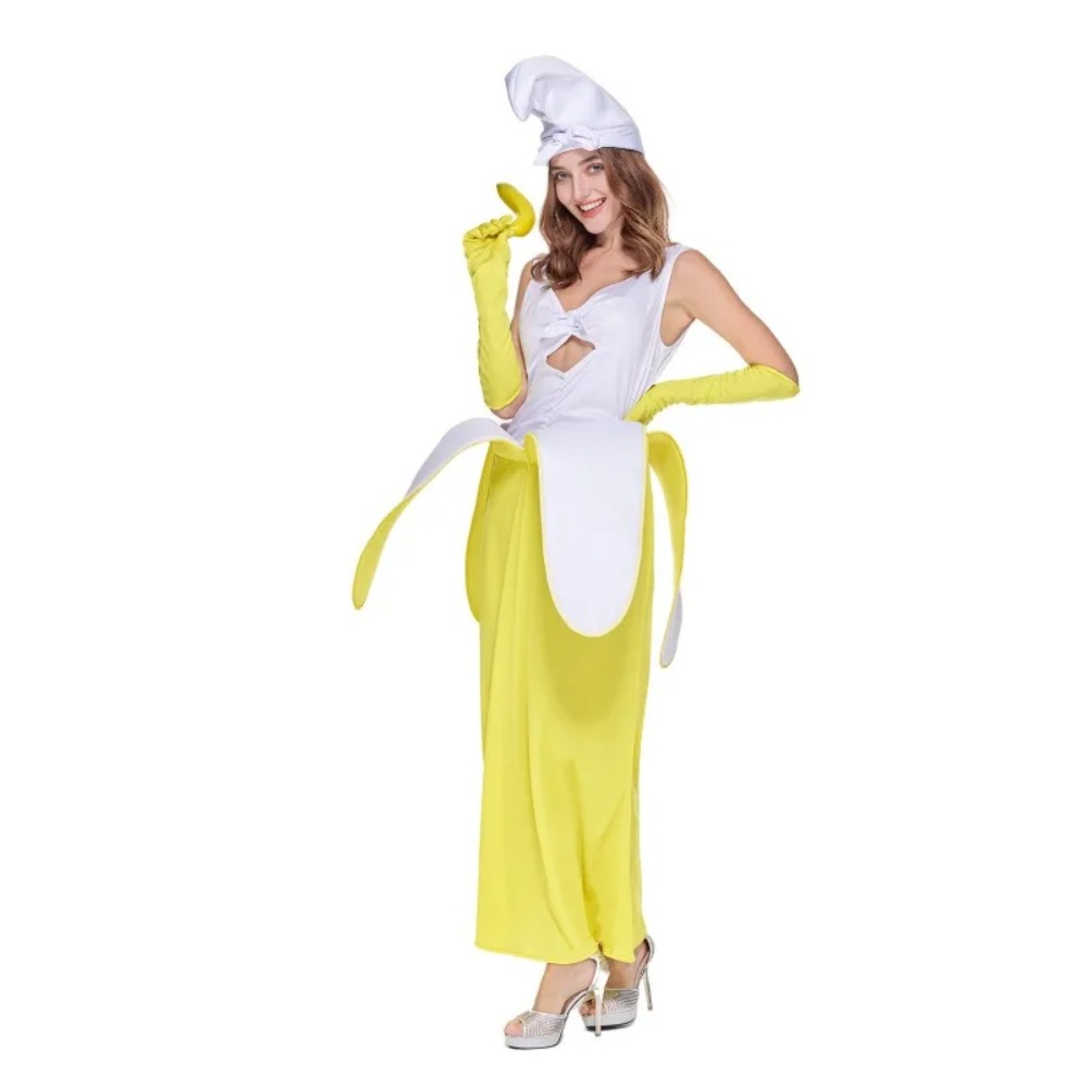 Cosplay Prop Business - Bananen-Kostüm für Erwachsene, Frucht-Jumpsuit für Festival,