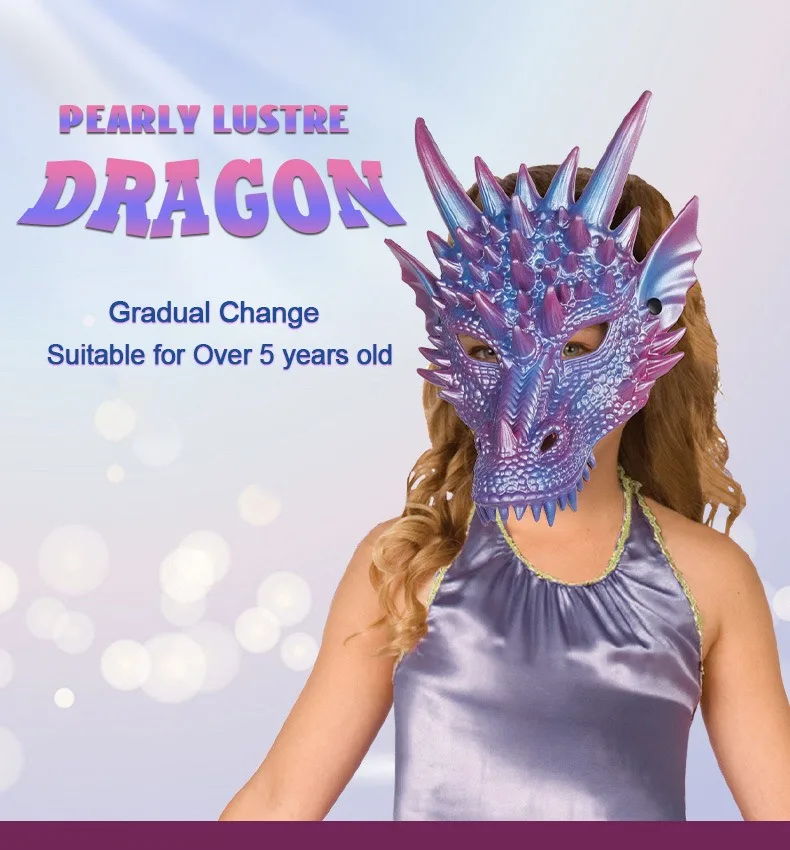 Cosplay Prop Blueprints - Party liefert perlblaue Drachen maske 3D-Druck