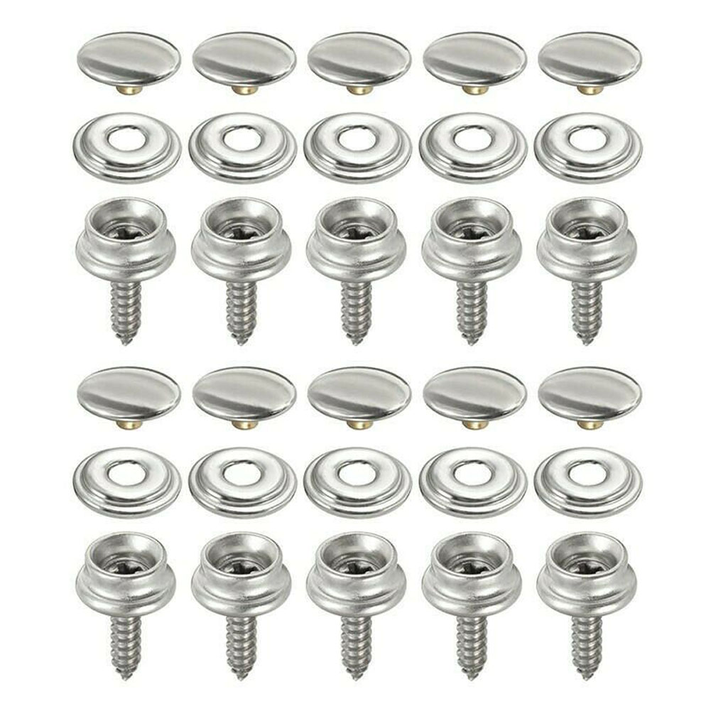 Snap Fastener Set - 30 stücke Snap Verschluss Edelstahl Leinwand