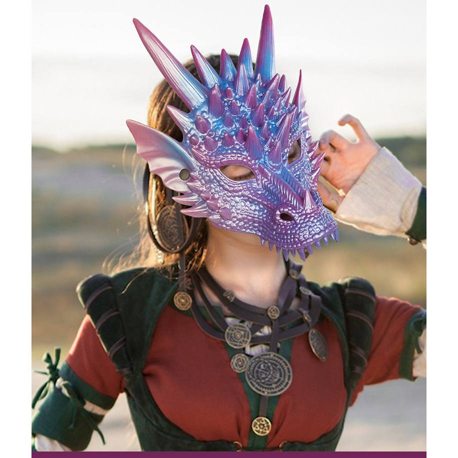 Perlblau Drachen maske 3D-Druc – Cosplay Prop Blueprints Bewertung und Preis