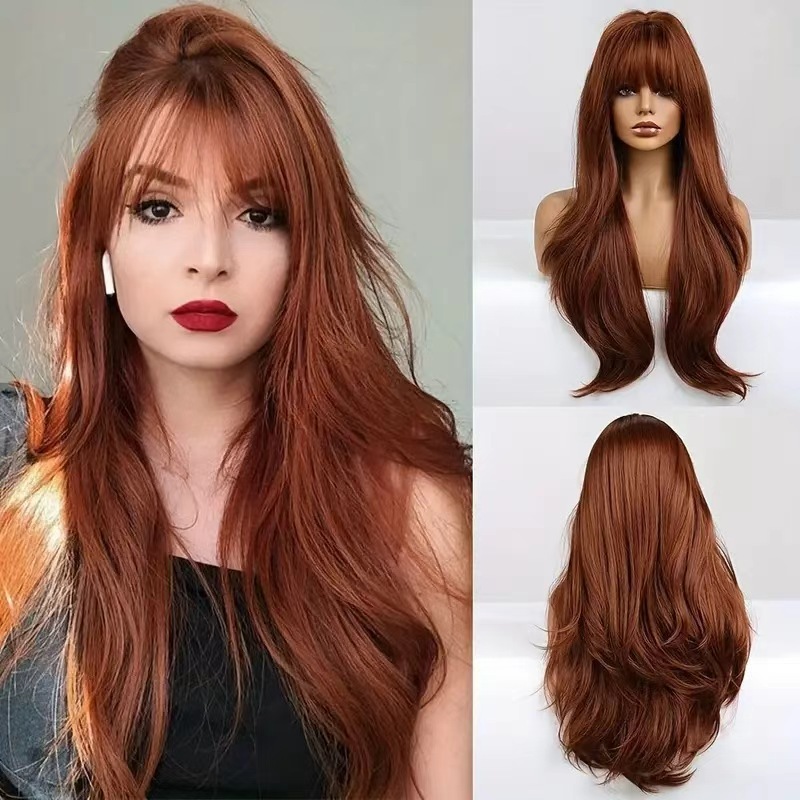 Lange, glatte Haarperücke mit  – Wig Fiber Net Bewertung und Preis